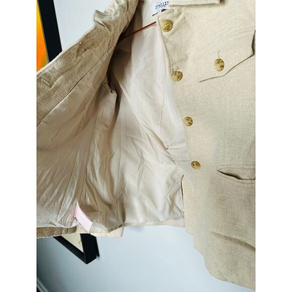 DEREK LAM 10 CROSBY Off-White Twill Wool Blend Jasper Utility Blazer Jacket sz 4 - Picture 11 of 13